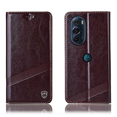 Coque Portefeuille Livre Cuir Etui Clapet H09P pour Motorola Moto Edge 30 Pro 5G Marron