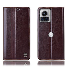 Coque Portefeuille Livre Cuir Etui Clapet H09P pour Motorola Moto Edge 30 Ultra 5G Marron