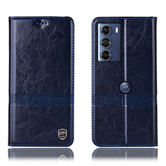 Coque Portefeuille Livre Cuir Etui Clapet H09P pour Motorola Moto Edge S30 5G Bleu