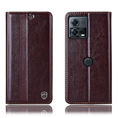 Coque Portefeuille Livre Cuir Etui Clapet H09P pour Motorola Moto Edge S30 Pro 5G Marron