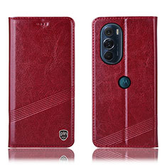 Coque Portefeuille Livre Cuir Etui Clapet H09P pour Motorola Moto Edge X30 5G Rouge