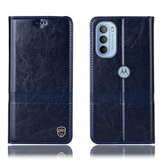 Coque Portefeuille Livre Cuir Etui Clapet H09P pour Motorola Moto G31 Bleu