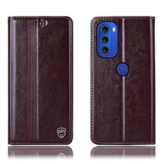 Coque Portefeuille Livre Cuir Etui Clapet H09P pour Motorola Moto G51 5G Marron