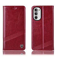 Coque Portefeuille Livre Cuir Etui Clapet H09P pour Motorola Moto G71s 5G Rouge