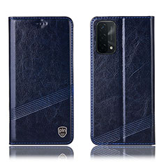 Coque Portefeuille Livre Cuir Etui Clapet H09P pour Oppo A54 5G Bleu