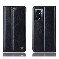 Coque Portefeuille Livre Cuir Etui Clapet H09P pour Oppo A77 5G Noir