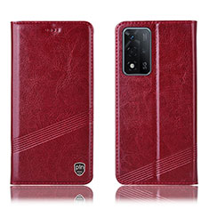 Coque Portefeuille Livre Cuir Etui Clapet H09P pour Oppo A93s 5G Rouge