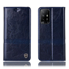 Coque Portefeuille Livre Cuir Etui Clapet H09P pour Oppo A95 5G Bleu