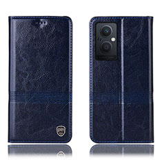 Coque Portefeuille Livre Cuir Etui Clapet H09P pour Oppo A96 5G Bleu