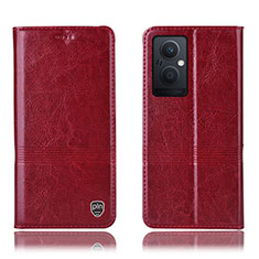 Coque Portefeuille Livre Cuir Etui Clapet H09P pour Oppo A96 5G Rouge