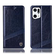 Coque Portefeuille Livre Cuir Etui Clapet H09P pour Oppo Find X5 5G Bleu