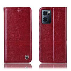 Coque Portefeuille Livre Cuir Etui Clapet H09P pour Oppo Find X5 Lite 5G Rouge