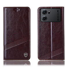 Coque Portefeuille Livre Cuir Etui Clapet H09P pour Oppo K10 5G Marron