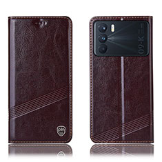 Coque Portefeuille Livre Cuir Etui Clapet H09P pour Oppo K9 Pro 5G Marron