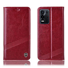 Coque Portefeuille Livre Cuir Etui Clapet H09P pour Oppo K9X 5G Rouge