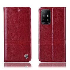 Coque Portefeuille Livre Cuir Etui Clapet H09P pour Oppo Reno5 Z 5G Rouge