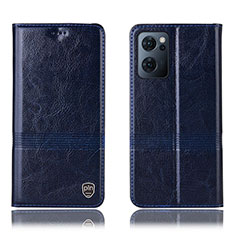 Coque Portefeuille Livre Cuir Etui Clapet H09P pour Oppo Reno7 5G Bleu