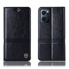 Coque Portefeuille Livre Cuir Etui Clapet H09P pour Oppo Reno7 5G Noir