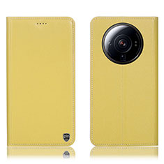 Coque Portefeuille Livre Cuir Etui Clapet H09P pour Xiaomi Mi 12 Ultra 5G Jaune