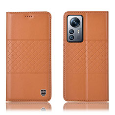 Coque Portefeuille Livre Cuir Etui Clapet H09P pour Xiaomi Mi 12S Pro 5G Orange