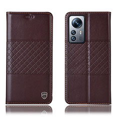 Coque Portefeuille Livre Cuir Etui Clapet H09P pour Xiaomi Mi 12X 5G Marron