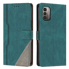 Coque Portefeuille Livre Cuir Etui Clapet H09X pour Nokia G11 Vert