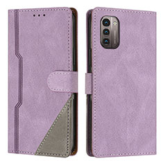 Coque Portefeuille Livre Cuir Etui Clapet H09X pour Nokia G11 Violet