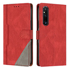 Coque Portefeuille Livre Cuir Etui Clapet H09X pour Sony Xperia 1 V Rouge