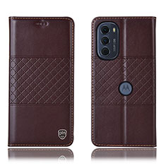 Coque Portefeuille Livre Cuir Etui Clapet H10P pour Motorola Moto Edge (2022) 5G Marron