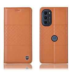 Coque Portefeuille Livre Cuir Etui Clapet H10P pour Motorola Moto Edge (2022) 5G Orange