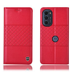 Coque Portefeuille Livre Cuir Etui Clapet H10P pour Motorola Moto Edge (2022) 5G Rouge