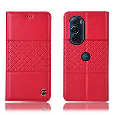 Coque Portefeuille Livre Cuir Etui Clapet H10P pour Motorola Moto Edge 30 Pro 5G Rouge