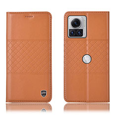 Coque Portefeuille Livre Cuir Etui Clapet H10P pour Motorola Moto Edge 30 Ultra 5G Orange