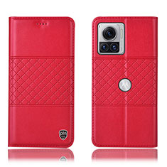 Coque Portefeuille Livre Cuir Etui Clapet H10P pour Motorola Moto Edge 30 Ultra 5G Rouge