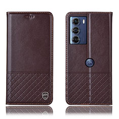 Coque Portefeuille Livre Cuir Etui Clapet H10P pour Motorola Moto Edge S30 5G Marron