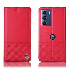 Coque Portefeuille Livre Cuir Etui Clapet H10P pour Motorola Moto Edge S30 5G Rouge