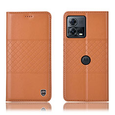 Coque Portefeuille Livre Cuir Etui Clapet H10P pour Motorola Moto Edge S30 Pro 5G Orange
