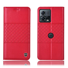 Coque Portefeuille Livre Cuir Etui Clapet H10P pour Motorola Moto Edge S30 Pro 5G Rouge