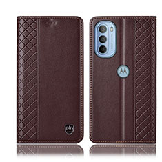 Coque Portefeuille Livre Cuir Etui Clapet H10P pour Motorola Moto G41 Marron