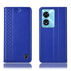 Coque Portefeuille Livre Cuir Etui Clapet H10P pour Oppo A18 Bleu