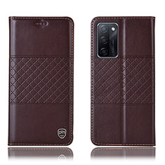 Coque Portefeuille Livre Cuir Etui Clapet H10P pour Oppo A55S 5G Marron