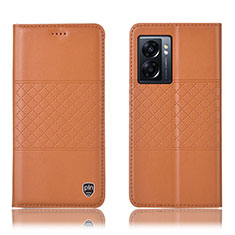 Coque Portefeuille Livre Cuir Etui Clapet H10P pour Oppo A57 5G Orange