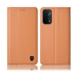 Coque Portefeuille Livre Cuir Etui Clapet H10P pour Oppo A74 5G Orange