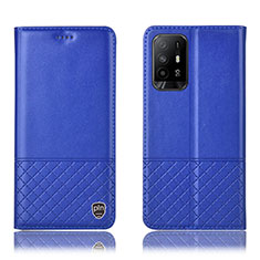 Coque Portefeuille Livre Cuir Etui Clapet H10P pour Oppo A94 5G Bleu