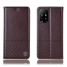 Coque Portefeuille Livre Cuir Etui Clapet H10P pour Oppo A94 5G Marron