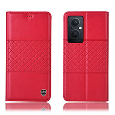 Coque Portefeuille Livre Cuir Etui Clapet H10P pour Oppo F21 Pro 5G Rouge