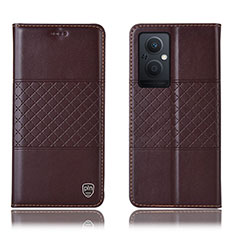 Coque Portefeuille Livre Cuir Etui Clapet H10P pour Oppo F21s Pro 5G Marron