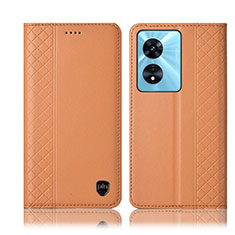 Coque Portefeuille Livre Cuir Etui Clapet H10P pour Oppo F23 5G Orange