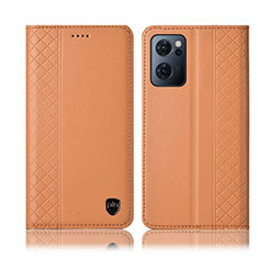 Coque Portefeuille Livre Cuir Etui Clapet H10P pour Oppo Find X5 Lite 5G Orange