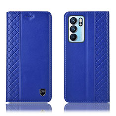 Coque Portefeuille Livre Cuir Etui Clapet H10P pour Oppo Reno6 5G Bleu